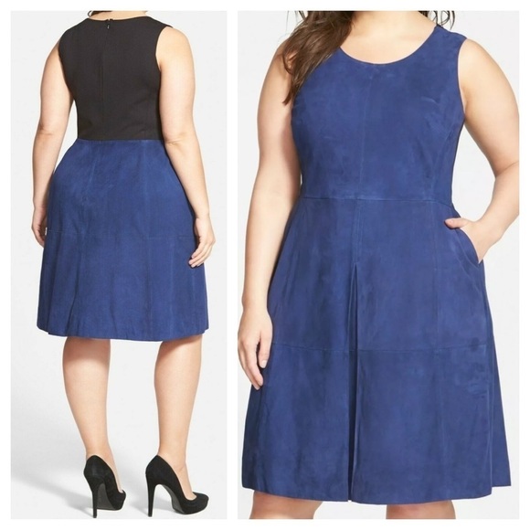 Sejour / fit and Flare Suede Ponte knit dress jumper 14 - Picture 1 of 5